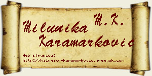 Milunika Karamarković vizit kartica